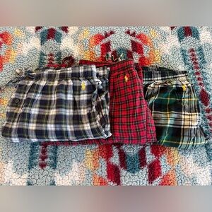 Men’s Polo by Ralph Lauren Flannel Pajama Bottoms. Size large. Set of 3.